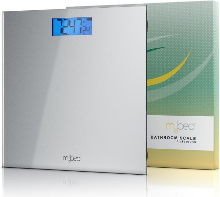 Actual product image Mybeo Digitale Waage für Personen, grosse Trittfläche aus 6mm Sicherheitsglas, Personenwaage, Digitalwaage (180 kg)