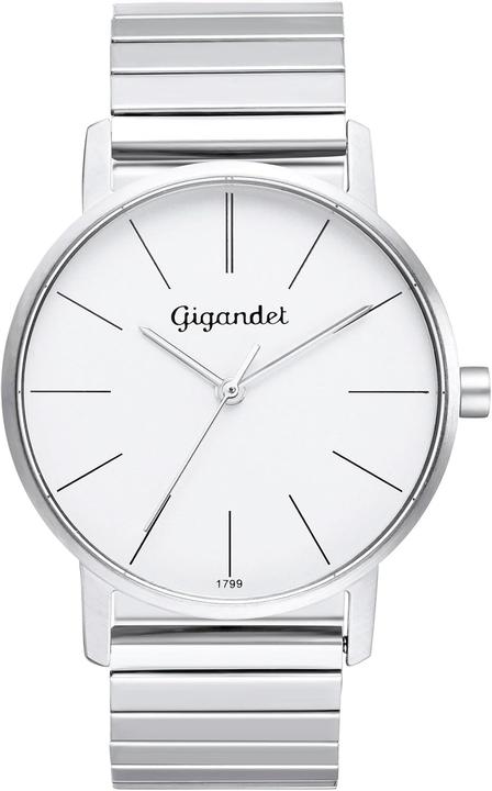 Gigandet Analogue à quartz japonais pour femme avec bracelet en acier inoxydable, blanc (Montre analogique)