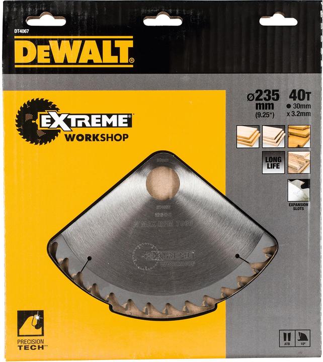 Productafbeelding DeWalt Cirkelzaagblad Handcirkelzaag 235/30 mm 40WZ DT4067-QZ