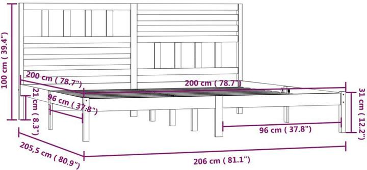 Produktbild vidaXL Bettrahmen (200 x 200 cm)