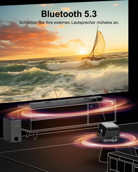 Actual product image Ultimea Nova C40 Beamer with Dolby Audio, 4K Support, Android TV 11.0, 600 ANSI Lumen, Bluetooth (Full HD, 600 lm, 1.25:1)