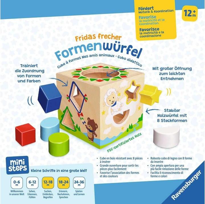 Actual product image Ravensburger RAV ministeps: Frida's cheeky shape cube 04581