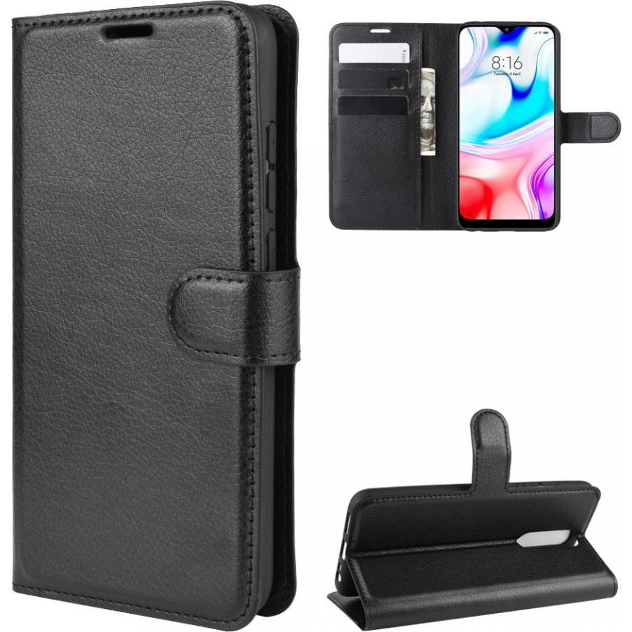 Screenguard Xiaomi Redmi 8 Leather Guard Lederhülle (Xiaomi Redmi 8), Smartphone Hülle, Schwarz