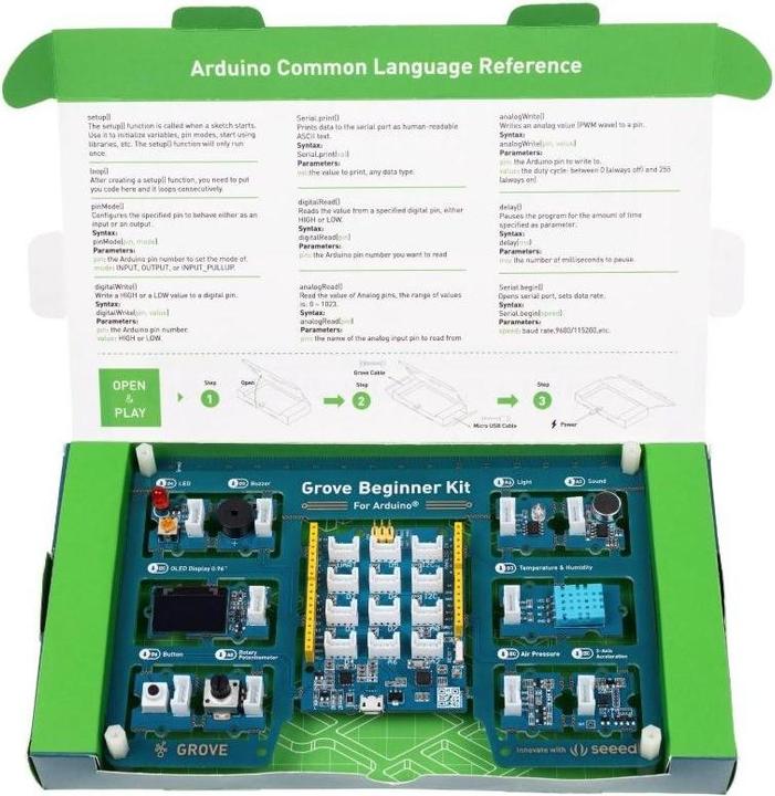 Immagine prodotto Seeed Studio seeed Grove - Einsteiger-Kit für Arduino, All-in-one-Board mit 10 Sensoren und 12 Projekten