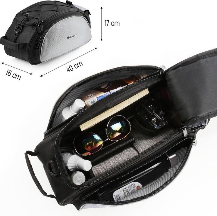 Produktbild Wozinsky bike carrier bag with shoulder strap 13l black (WBB1BK) (13 l, Gepäckträgertasche)