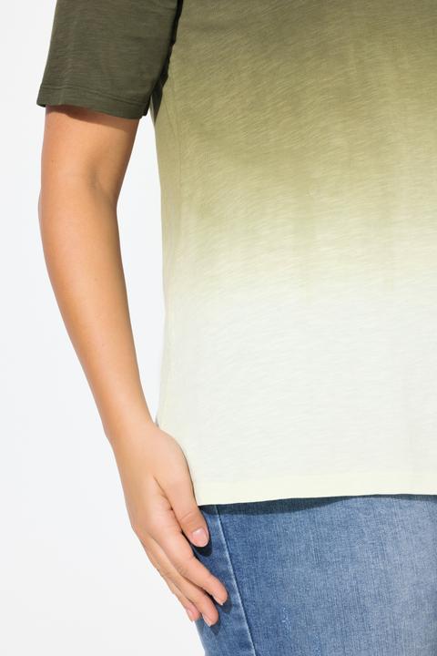 Immagine prodotto Ulla Popken T-shirt classica con gradiente di colore, scollo a V e mezze maniche (46, 48)