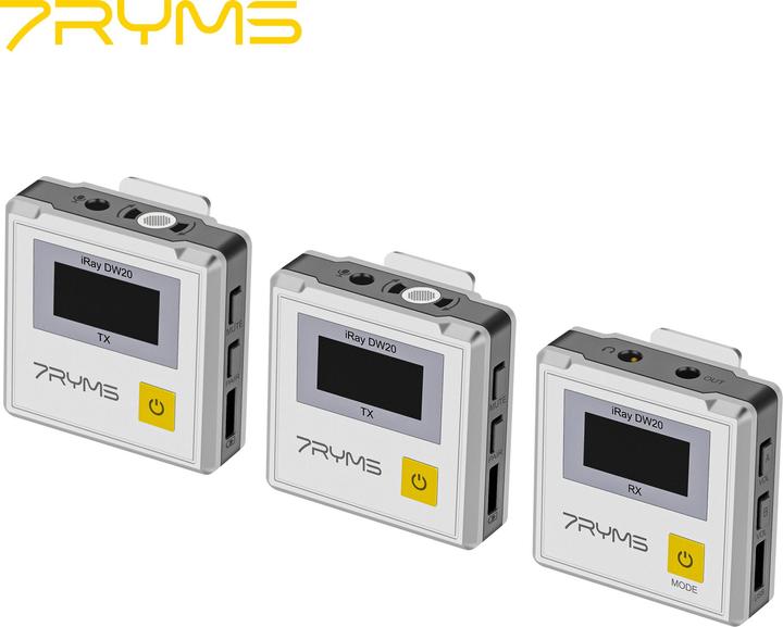 Actual product image 7Ryms 2.4G Dual-channel Wireless Microphone White