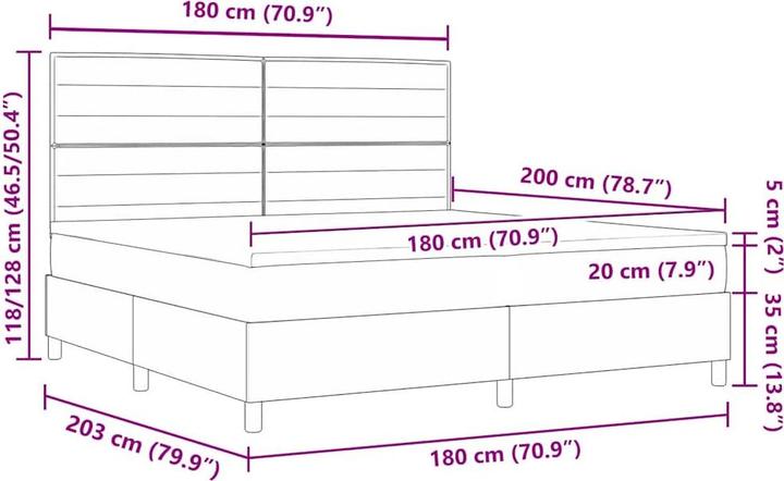 Produktbild vidaXL Boxspringbett (180 x 200 cm)