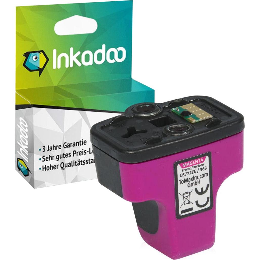 Inkadoo, Druckerpatrone, Druckerpatronen kompatibel zu HP C8772EE / 363 Tintenpatrone, magenta Magenta (M)