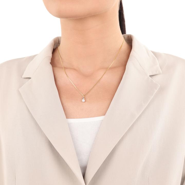 Image du produit Amor Pendentif pour femme, or 375, zirconium synth., perle de culture d'eau douce (9 ct, Or 375)