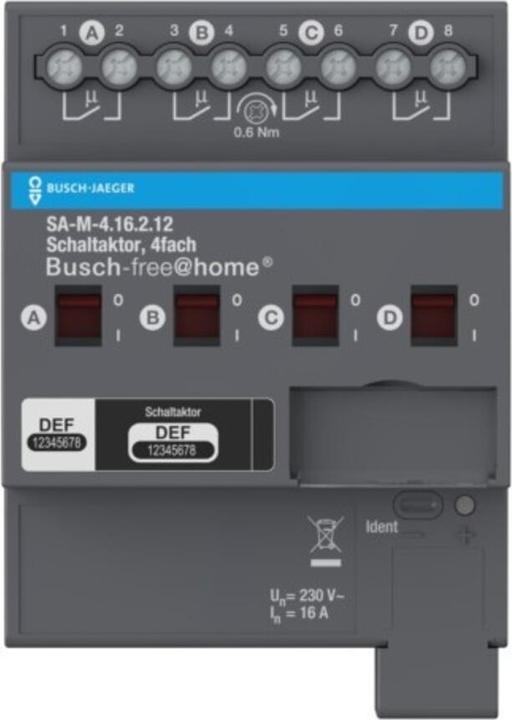 Produktbild Busch-Jaeger BJ SA-M-4.16.2.12 Schaltaktor 4fach 16A (Schaltaktor)
