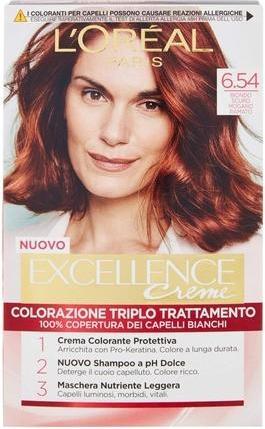 Actual product image L'Oréal Paris Excellence Creme Color 6,54 Dark Copper Mahogany Blonde Hair Dye (6.54 Dark Copper Mahogany)