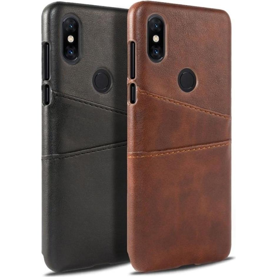 Screenguard CardCaddy Xiaomi Mi Mix 3 Leder Backcase mit Kartenfächern (Xiaomi Mi Mix 3), Smartphone Hülle, Braun