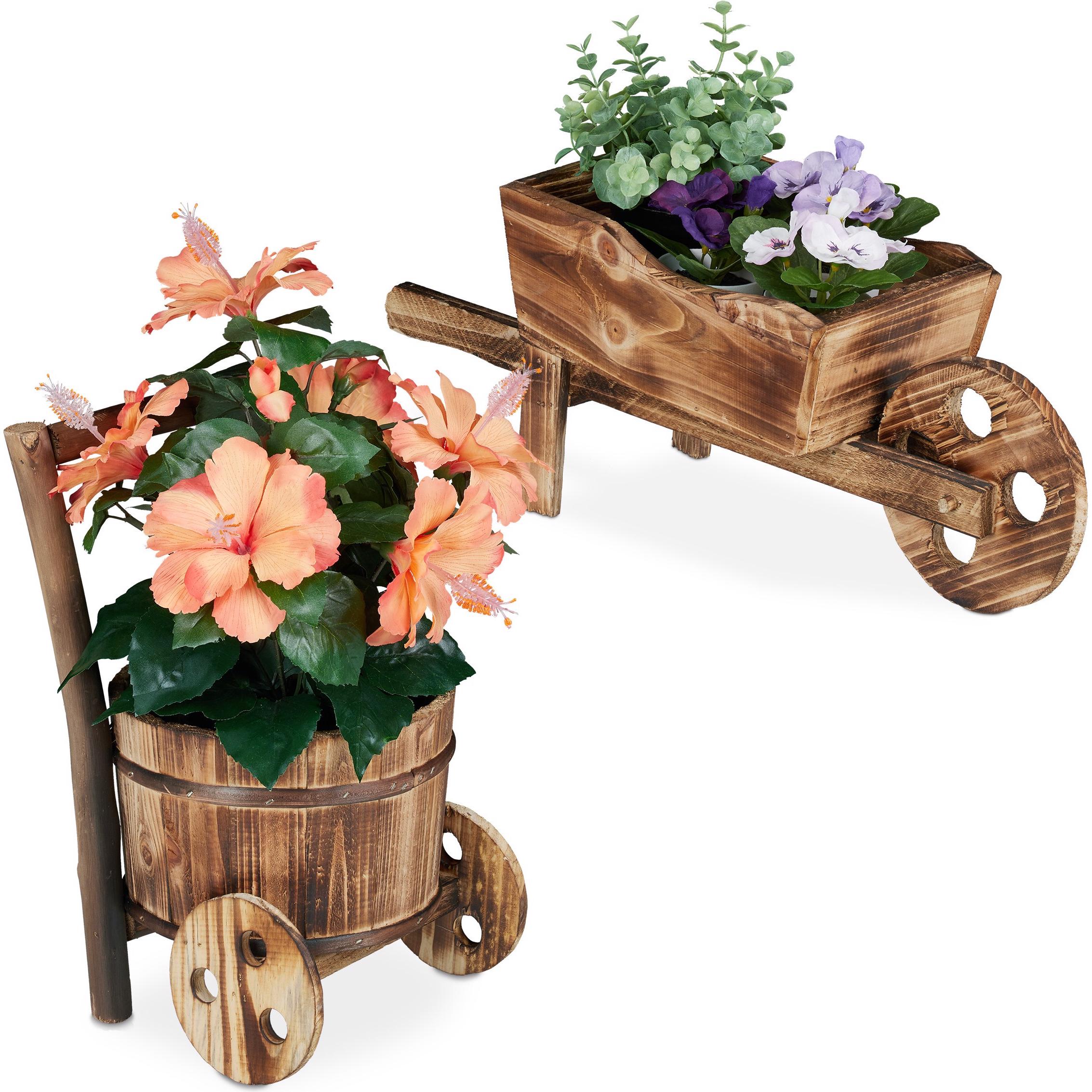 Relaxdays, Blumentopf, Pflanzschubkarre (19 cm)