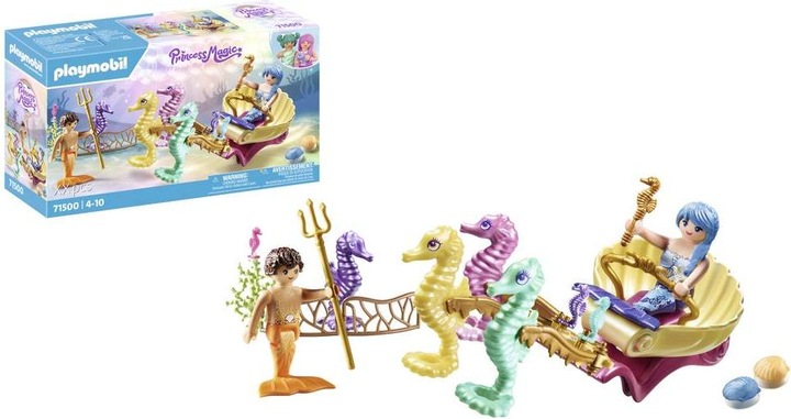 Produktbild Playmobil Meerjungfrauen-Seepferdchenkutsche (71500, Playmobil Princess Magic)
