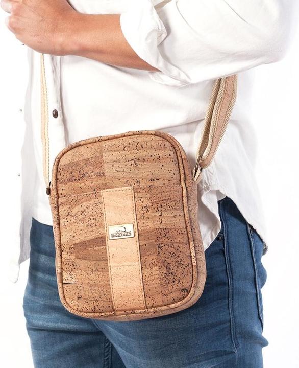 Actual product image Montado Cork shoulder bag "Cross Stripe"