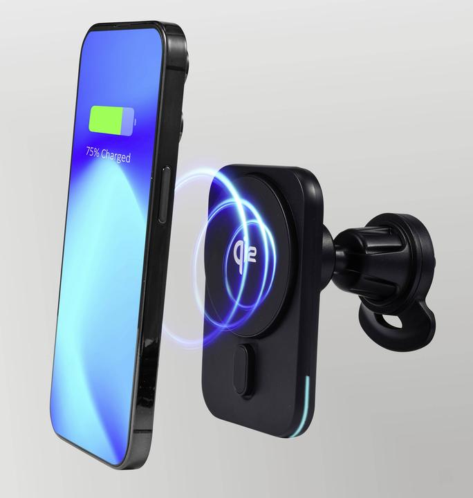 Actual product image Renkforce RF-Qi2WCar-01 Handy Ladegerät USB-C® Für Qi kompatible Geräte, Inkl. L (15 W)