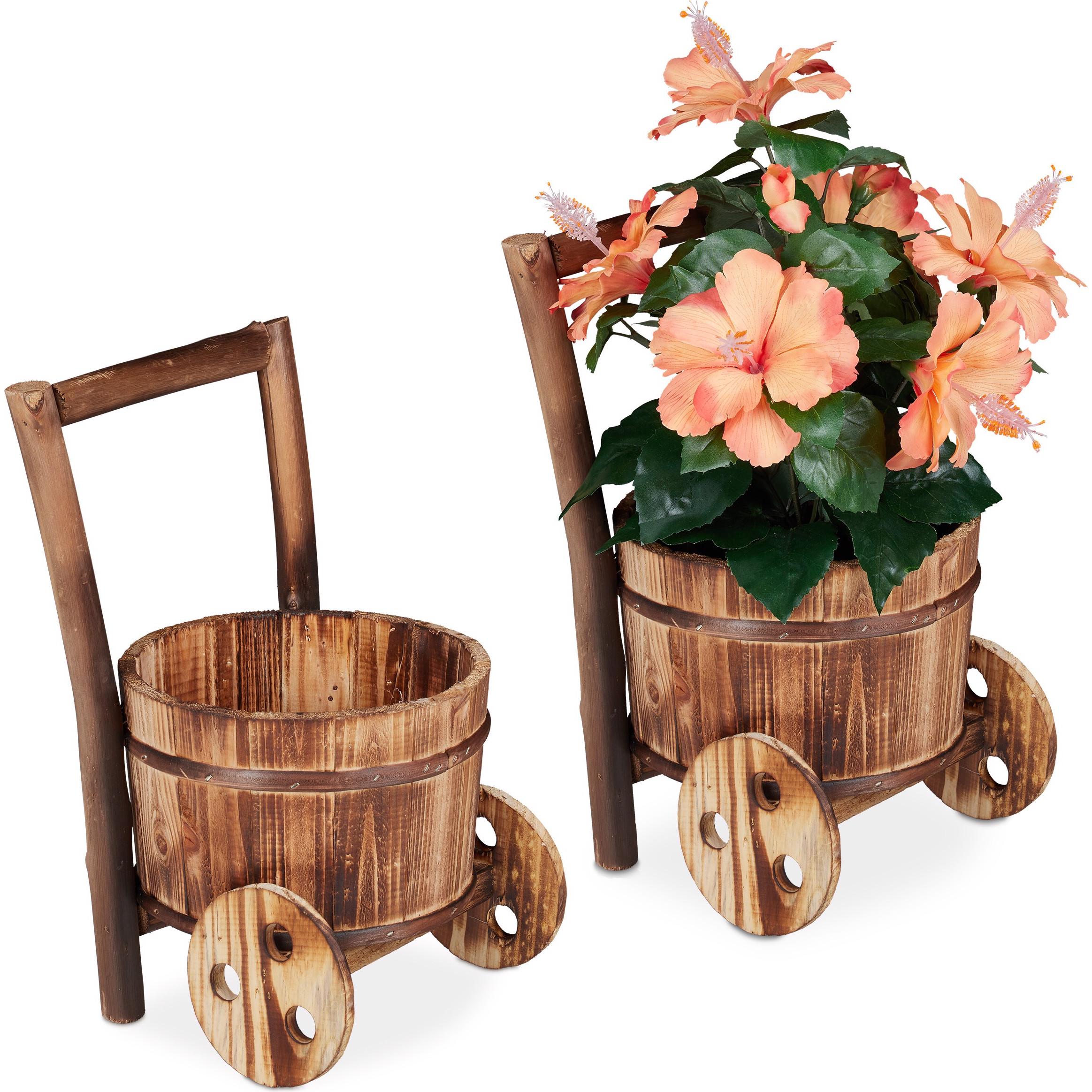 Relaxdays, Blumentopf, Pflanzschubkarre (20 cm)