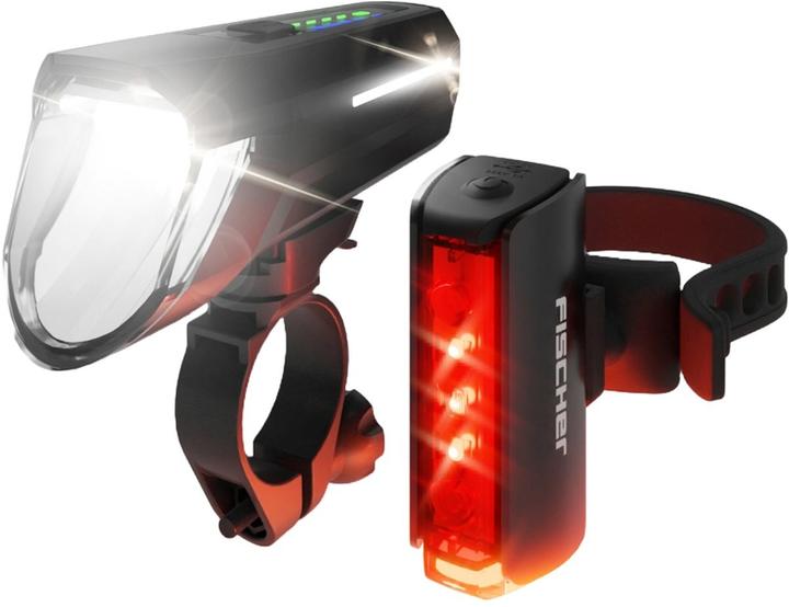 Image du produit Fischer Kit d'éclairage vélo PLUS 110 + TWIN STOP LED Noir