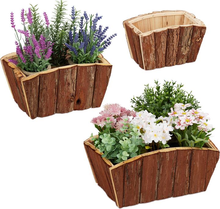 Actual product image Relaxdays Wooden flower box (32 cm)