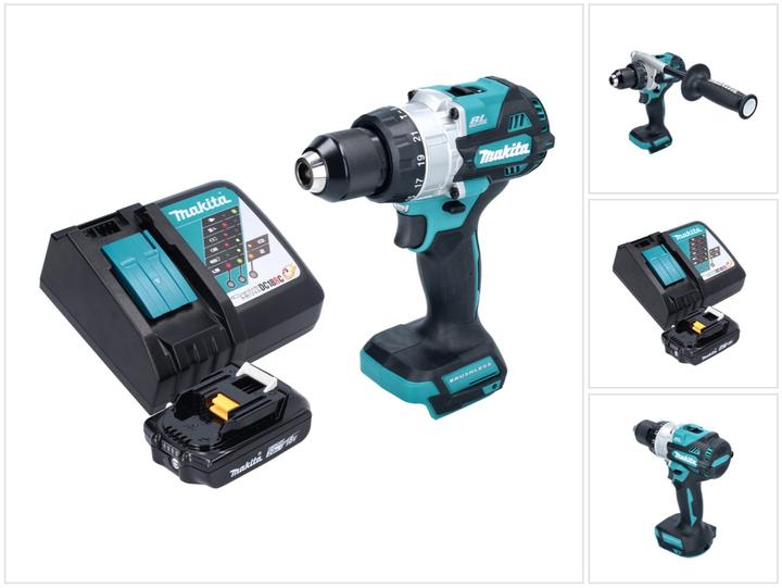 Produktbild Makita DHP 486 RA1 Akku Schlagbohrschrauber 18 V 130 Nm Brushless + 1x Akku 2,0 Ah + Ladegerät (Akkubetrieb)