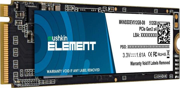 Produktbild Mushkin SSD Element M.2 512GB PCIe Gen3x4 NVME (512 GB, M.2 2280)