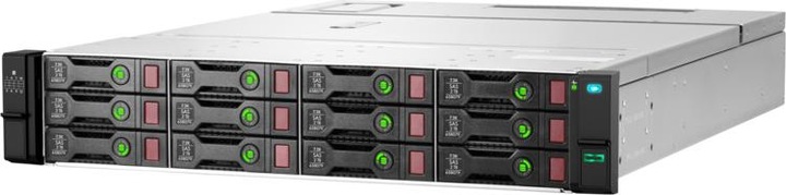 Actual product image HPE D3610 Disk Enclosure, 12 LFF Smart Carrier Slots, SAS I/O Module, Mini-SAS HD Cables, Redundant P... (SAS)