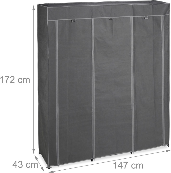 Immagine prodotto Relaxdays Armadio in tessuto (147 x 43 x 172 cm)