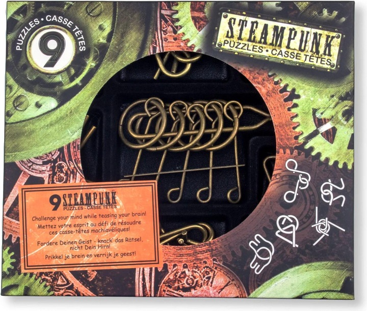 Actual product image Eureka! puzzel 9 Steampunk Puzzles *-**** (brown box)