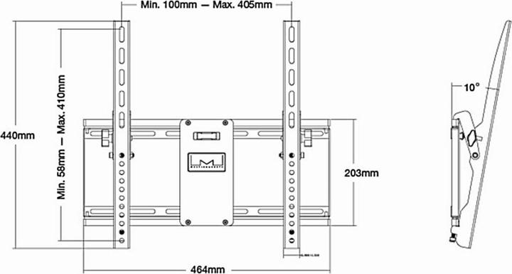 Produktbild Multibrackets Tilt Wallmount Weiss (Wand, 55", 30 kg)