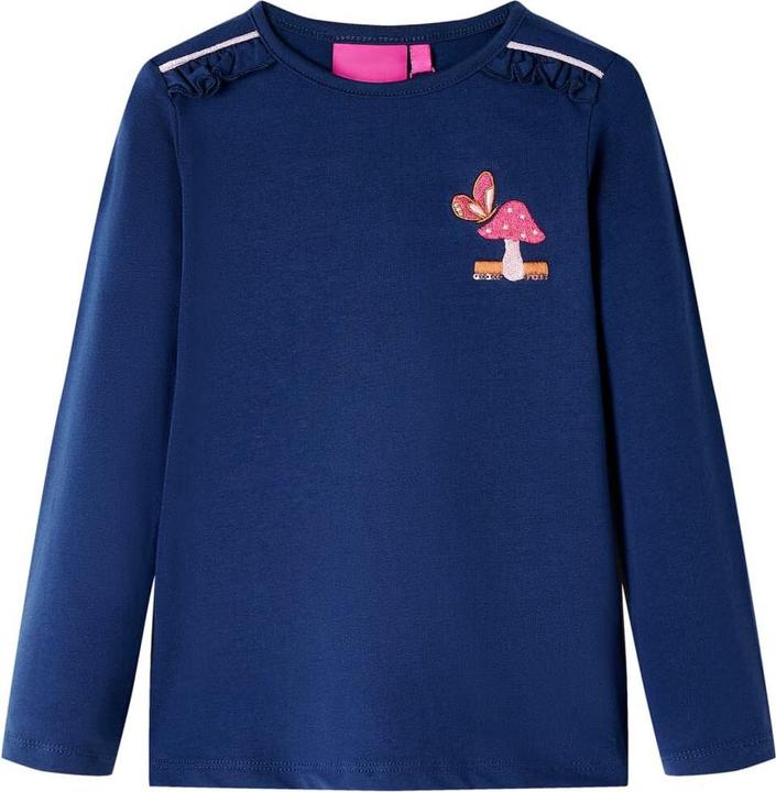 Immagine prodotto vidaXL Camicia da bambino a maniche lunghe blu navy 104,Materiale: 95% cotone (104)