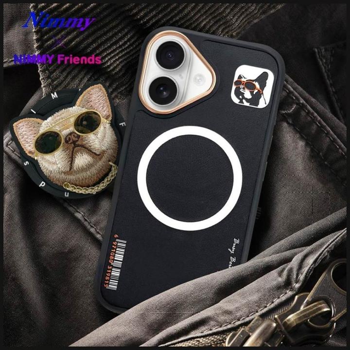 Produktbild Audi Nimmy Glasses Cool Dog MagSafe case for iPhone 16 black (Apple iPhone 16)