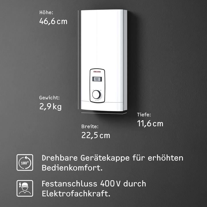 Produktbild Stiebel Eltron DHB-E 11/13 LCD Elektronischer Durchlauferhitzer, gradgenaue Temperatur dank 3i Technologie