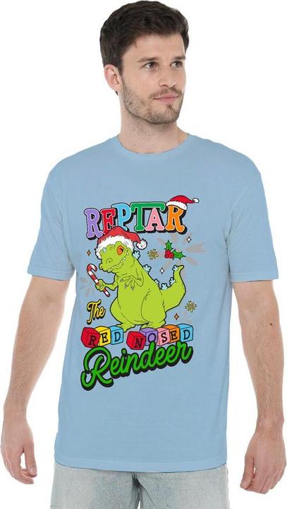 Immagine prodotto Rugrats Reptar The Red Nosed Reindeer Maglietta Natale Uomo (3XL)