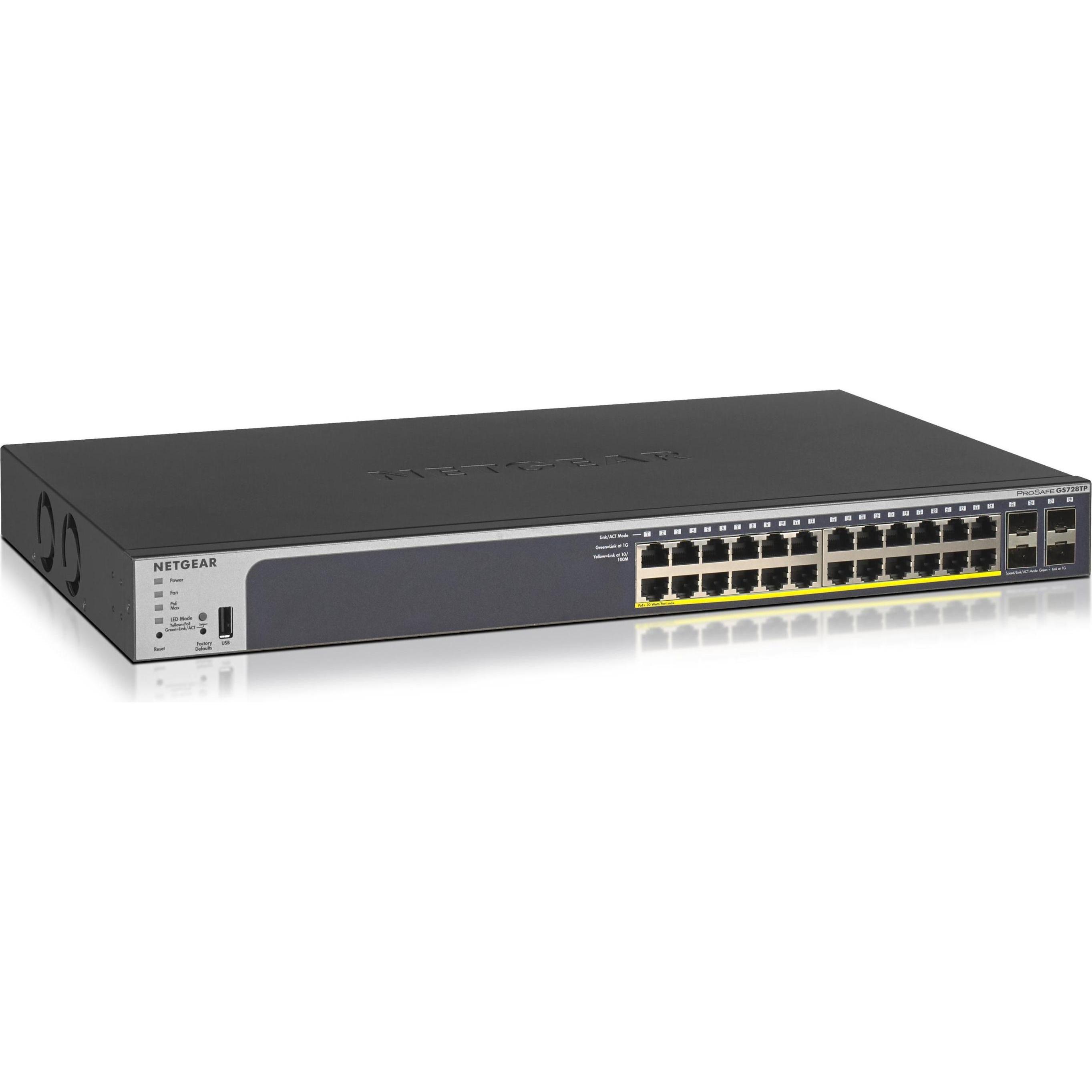 Netgear Gs728tp (28 Ports), Netzwerk Switch, Schwarz