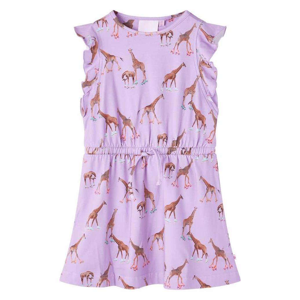 VidaXL, Mädchen, Kleider, Kinderkleid Mit Rüschenärmeln Und Taillenband Lila, Violett, (116)