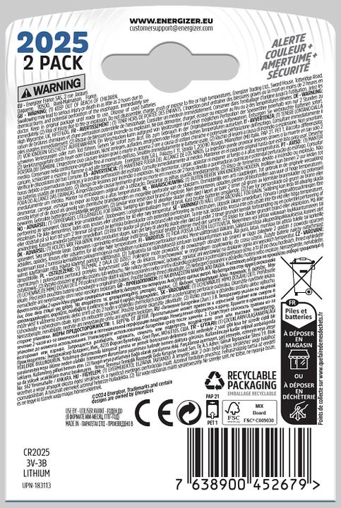 Image du produit Energizer Ultimate Lithium (2 pcs, CR2025, 155 mAh)
