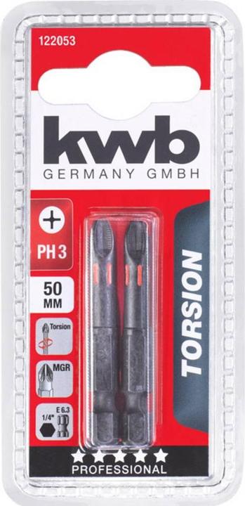 Actual product image kwb Sechsrund-Bit (Cross Phillips PH, Hexagon socket TX)