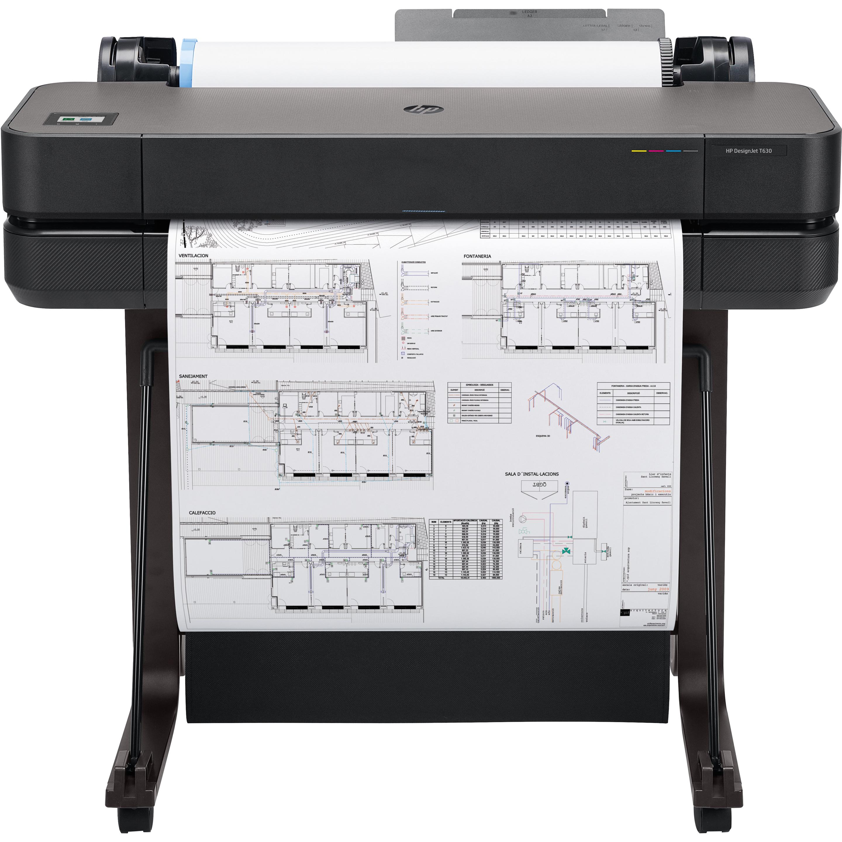 HP T630, 24" DesignJet (Tintenpatrone, Farbe), Drucker, Schwarz