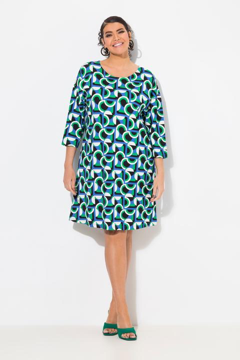 Immagine prodotto Ulla Popken Abito in jersey dal taglio oversize con scollo a girocollo, maniche a 3/4 e tasche (50, 52)