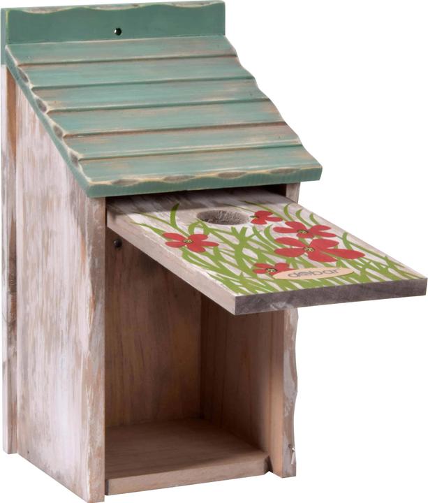 Produktbild Dobar Nistkasten mit Motiv blaugrünes Dach 15 x 14,5 x 28 cm