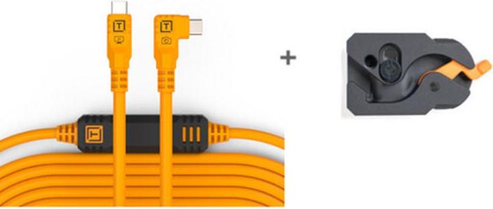 Actual product image Tether Tools LeverLock&Cable Kit Optima 10G rechts orange 4,6m (4.60 m, USB 3.2 Gen 2)