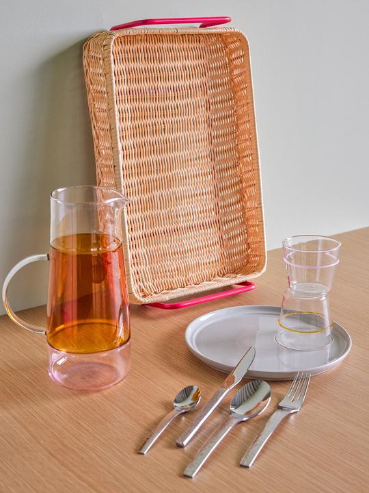 Produktbild Hübsch Splint Tablett Rot/Naturfarben