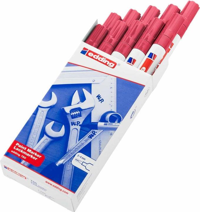 Produktbild Edding Lackmarker 750, 2-4 mm, versch. Farben, versch. VE (Rot, 4 mm, 10 x)