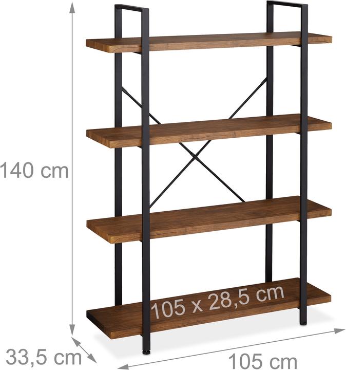 Actual product image Relaxdays Rotating Bookshelf with 12 Slots (105 x 33.5 x 140 cm)