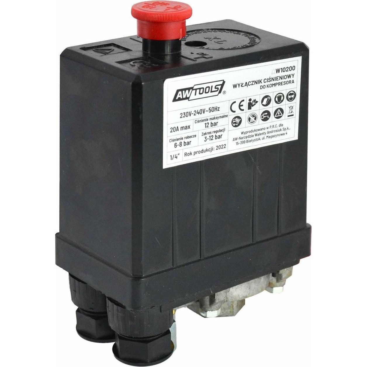 Awtools, Utensile ad aria compressa, WYŁĄCZNIK CIŚNIENIOWY KOMPRESORA 230V 1/4"