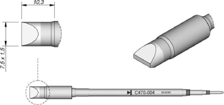 Produktbild JBC Tools C470004 Lötspitze Meisselform, gerade Spitzen-Grösse 1.5 mm Inhalt 1 St (Lötspitze)