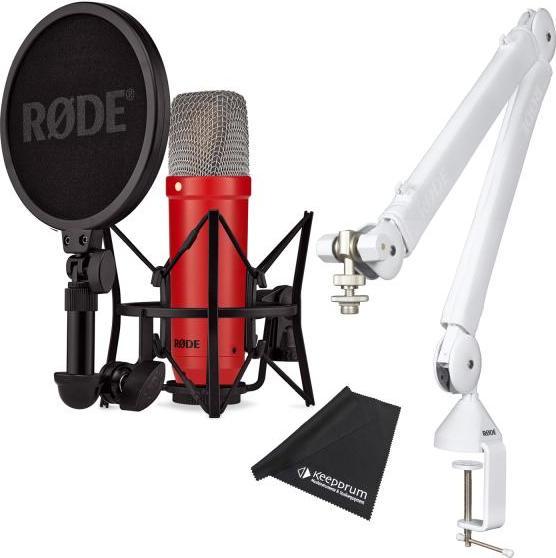 Produktbild RØDE NT1 Signature Red Studio-Mikrofon Rot mit PSA1 W PLUS Gelenkarm Weiss