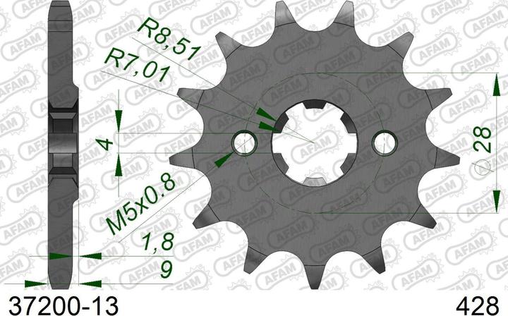 Actual product image Afam 428 13 dents (13)