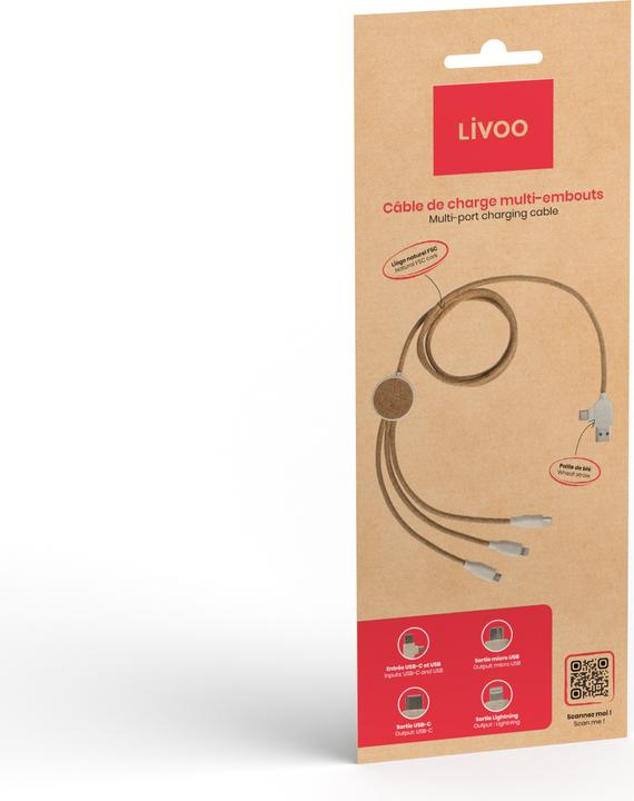 Produktbild Livoo Ladekabel mit mehreren Endstücken (1.20 m, 10 W)